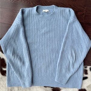 H&M Sky Blue Ribbed Knit Sweater